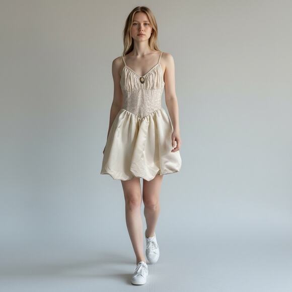 ROMWE Dresses & Skirts - Romwe Fairycore Retro Victorian Floral Jacquard Spaghetti Strap Dress Size S NWT